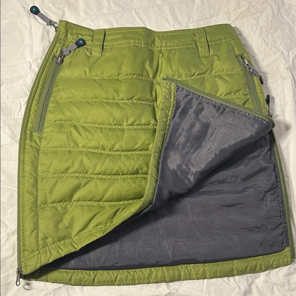Women’s XS Skhoop of Scandinavia Duck down filled green snow skirt - Picture 4 of 12
